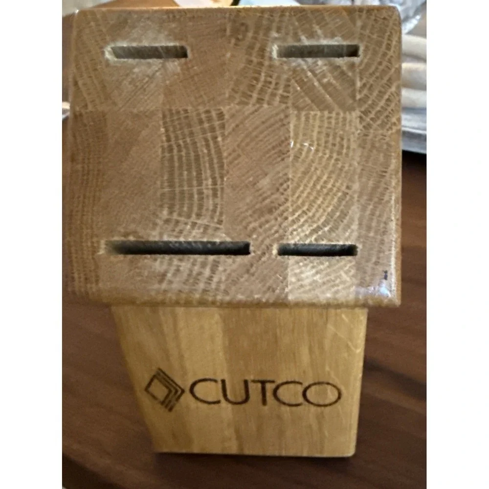 Cutco Wood Knife Block 4 Slot USA Honey Oak